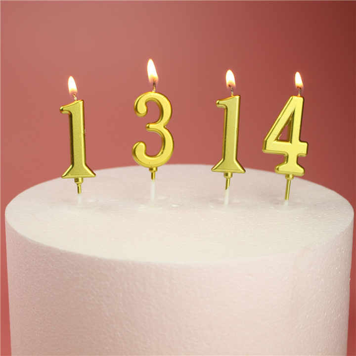 Goldene Zahlenkerzen 0–9 – Edle Tortenkerzen für Geburtstag, Jubiläum & mehr – 9 cm hoch