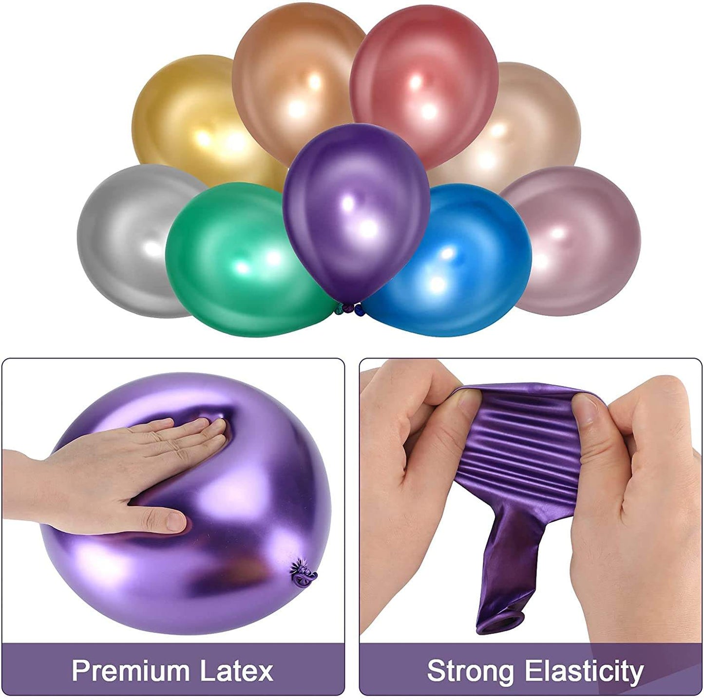 Metallic Herzballons in 18 Farben – Glänzende Folienballons für romantische Deko