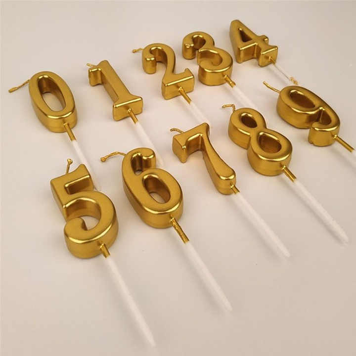 Goldene Zahlenkerzen 0–9 – Edle Tortenkerzen für Geburtstag, Jubiläum & mehr – 9 cm hoch