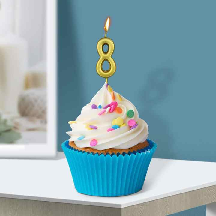 Goldene Zahlenkerzen 0–9 – Edle Tortenkerzen für Geburtstag, Jubiläum & mehr – 9 cm hoch