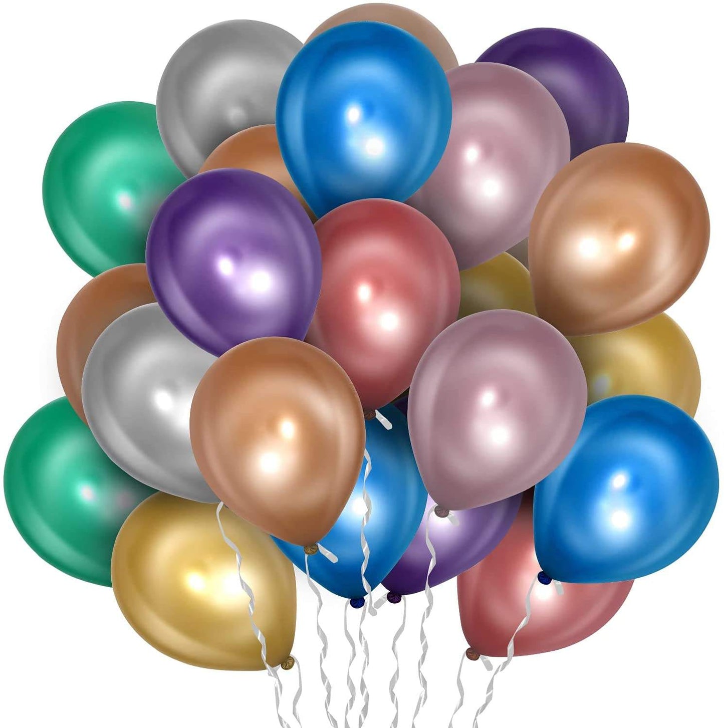 Metallic Herzballons in 18 Farben – Glänzende Folienballons für romantische Deko