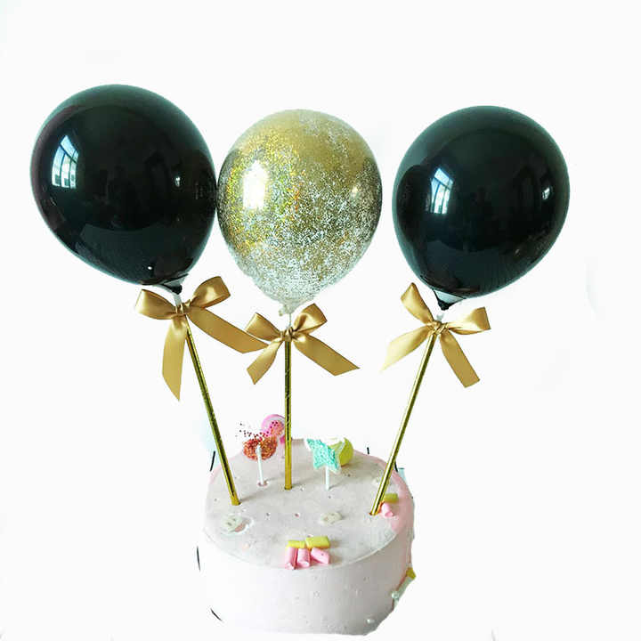 Ballon Caketopper Rosa & Pink – Mini Luftballons mit Stäben & Schleifen für Geburtstag, Babyparty & Tortendeko