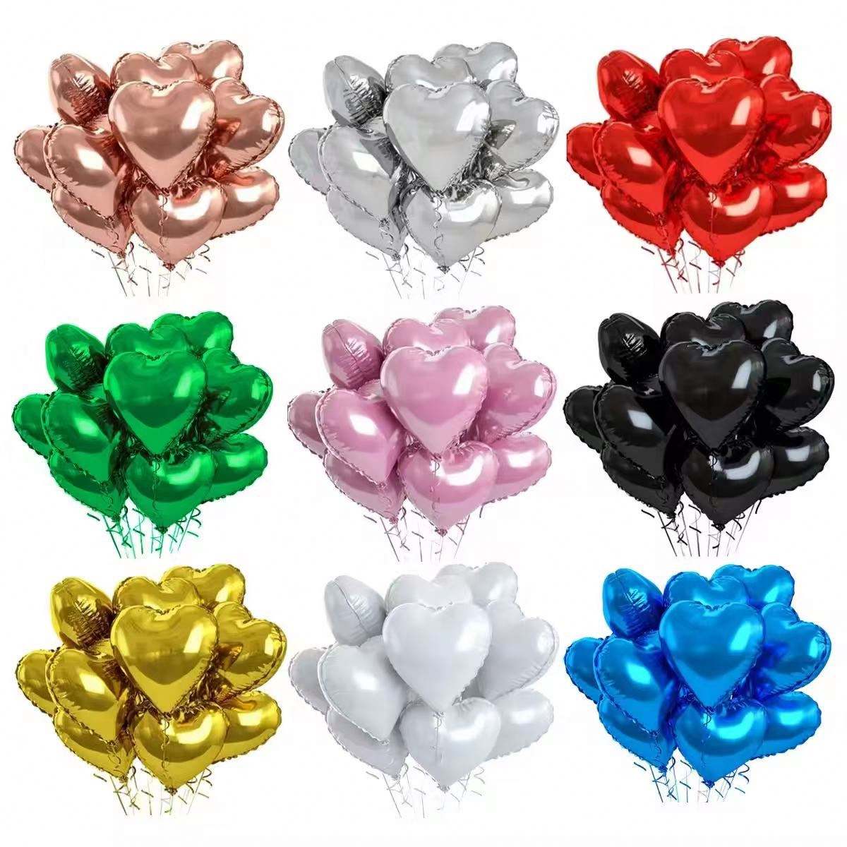 Herzballons in Metallic-Optik – 18 Farben zur Auswahl für romantische Anlässe & Feiern