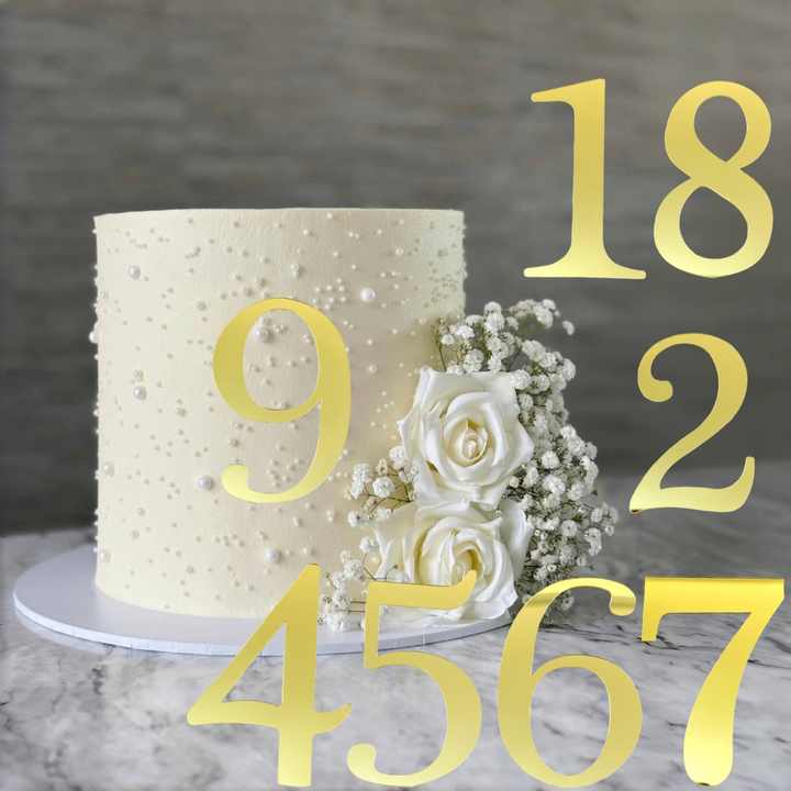 Set aus Glänzenden Zahlenkerzen – Goldene Torten Dekoration mit allen Zahlen (0-9) für Geburtstag, Jubiläum & Besondere Anlässe