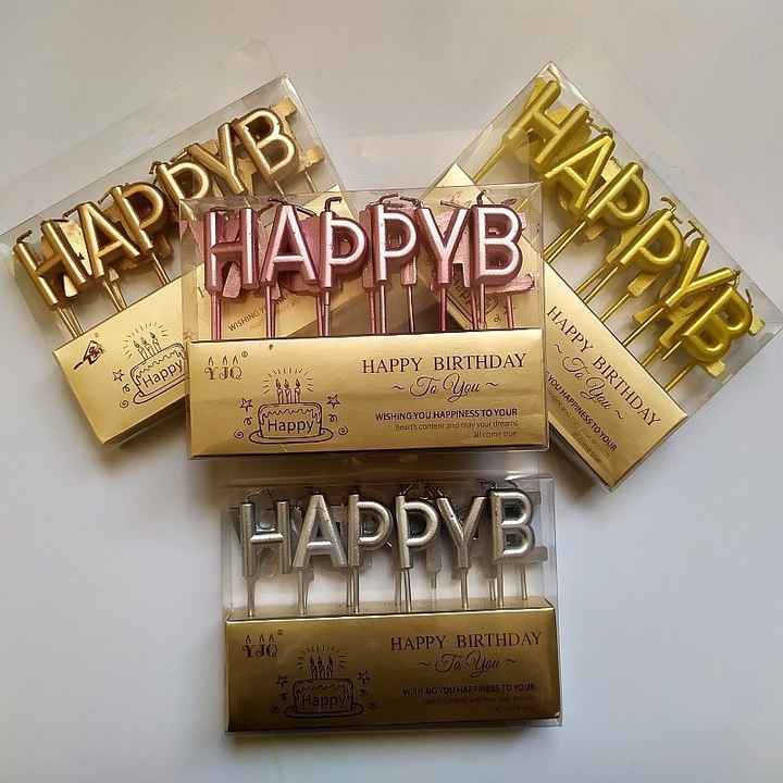 Happy Birthday Kerzen Set – Metallic Buchstabenkerzen in Gold, Silber & Roségold – Kuchendeko für Geburtstage & Feiern