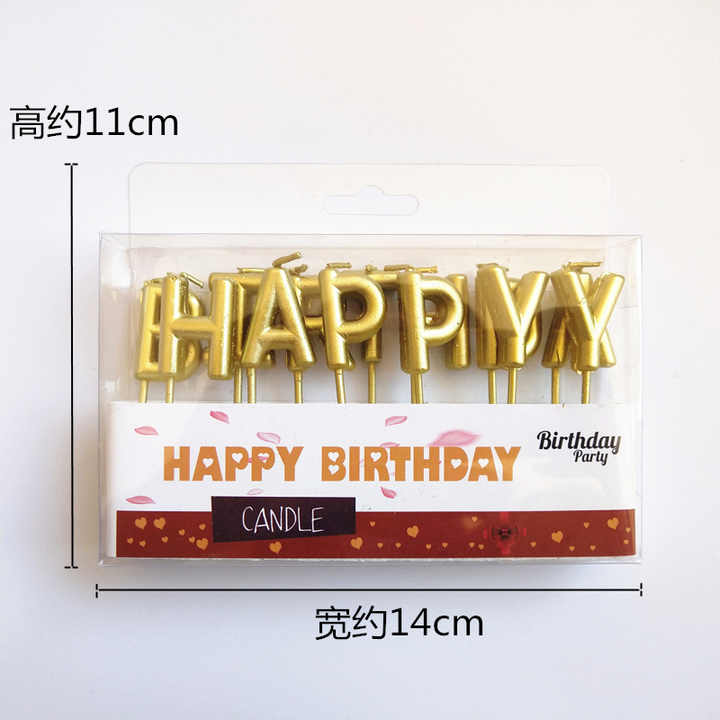 Happy Birthday Kerzen Set – Metallic Buchstabenkerzen in Gold, Silber & Roségold – Kuchendeko für Geburtstage & Feiern