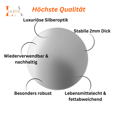 Tortenboden Rund Gold & Silber Ø20 cm – 2 mm – Elegant & Lebensmittelecht
