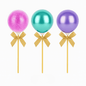 Ballon Caketopper Rosa & Pink – Mini Luftballons mit Stäben & Schleifen für Geburtstag, Babyparty & Tortendeko