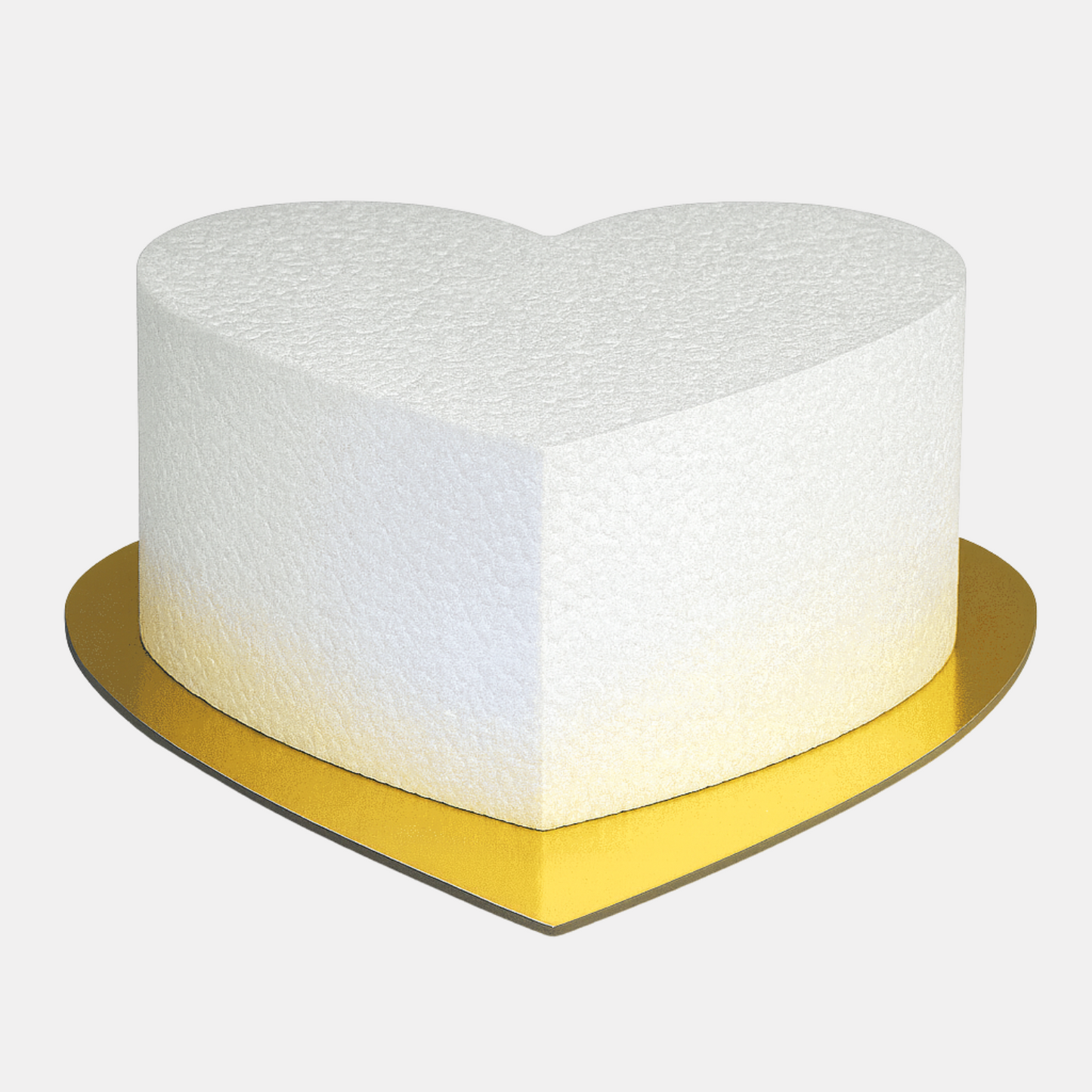 Styropor Herzform – 16 x 14,2 x 7,5 cm – mit goldenem Boden Ø 20 cm – inkl. Klebeband – LA LILEYN – Made in Germany