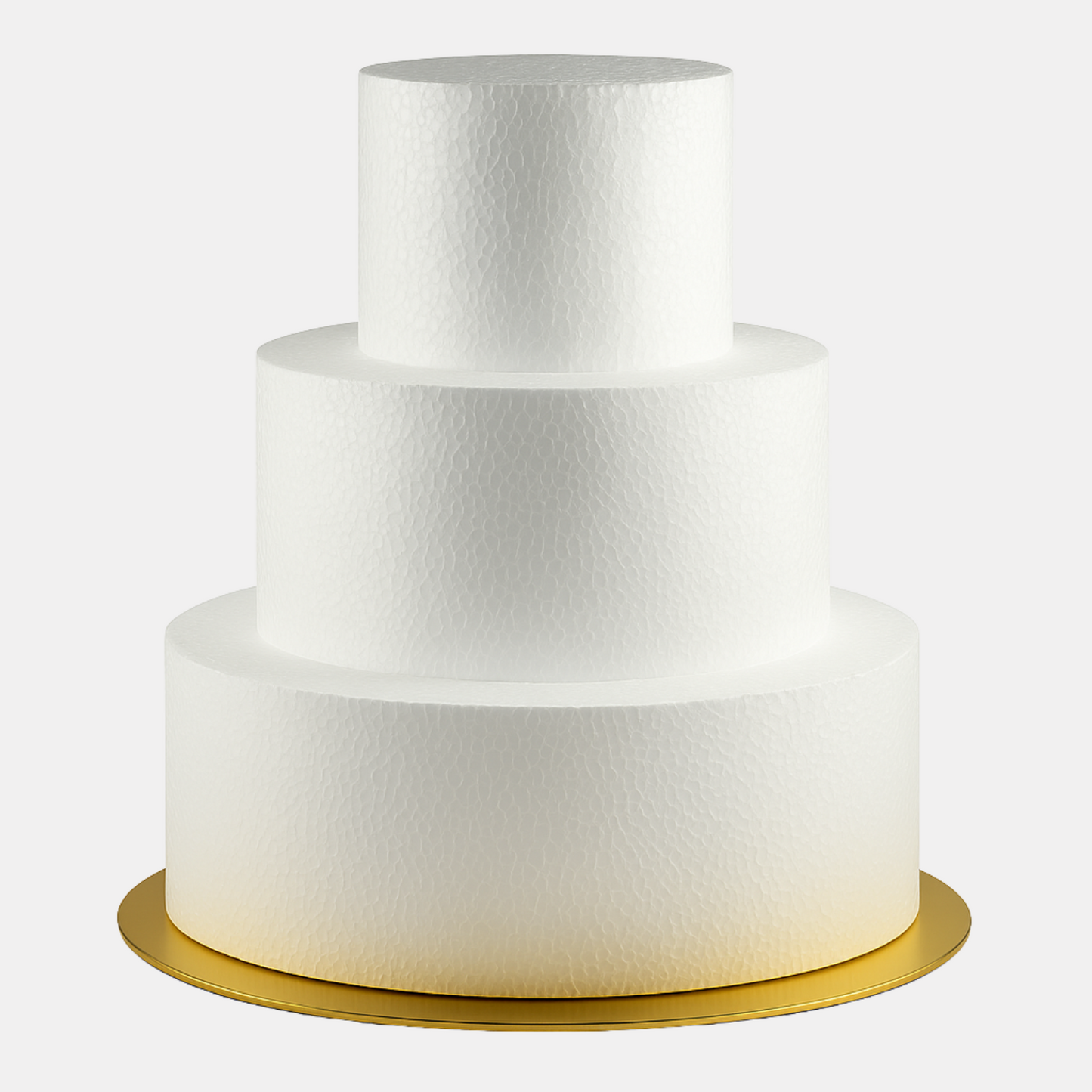 3-stöckige Styroportorte Ø 25 cm mit gold/silber Boden