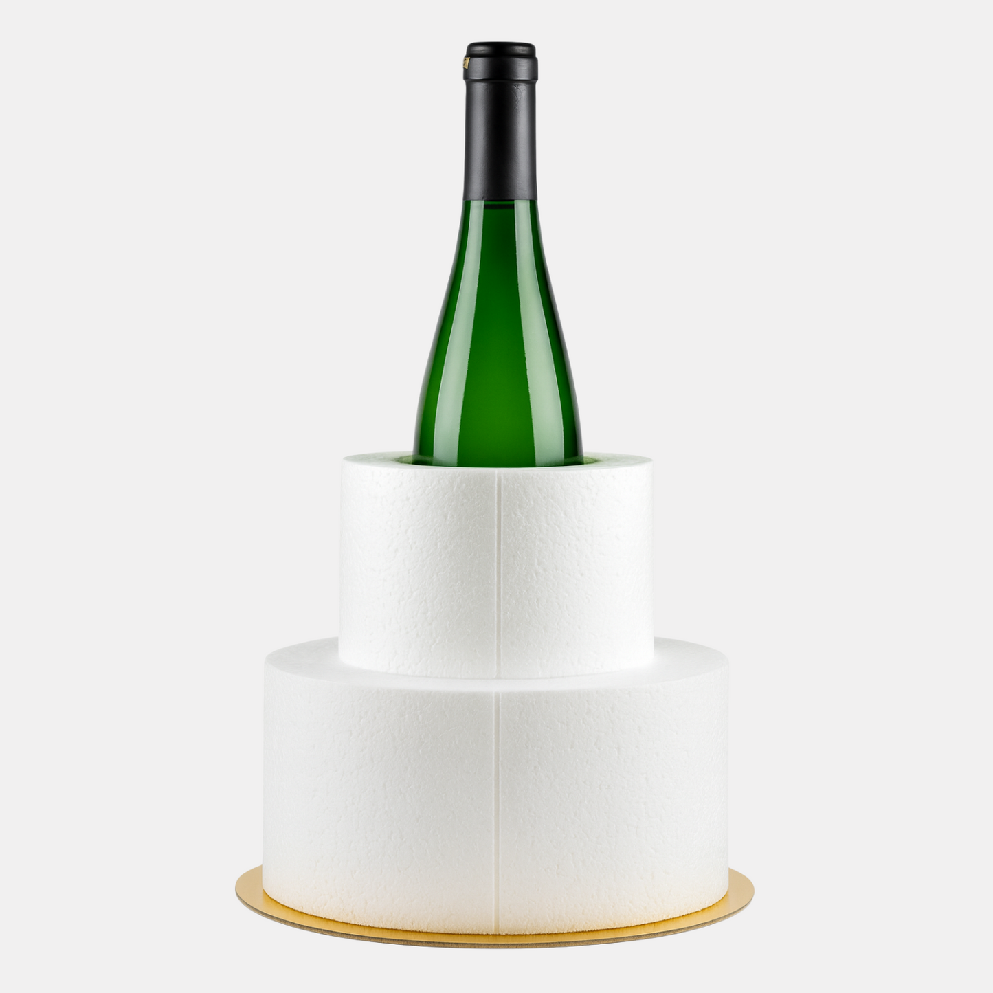 Styropor Torte 2-stöckig mit Ausschnitt – Ø 25/22/16,5 cm – 16 cm hoch