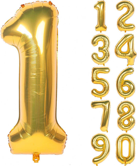 Goldene Zahlenballons 0–9 – XXL Folienballons für Geburtstag, Jubiläum & Party