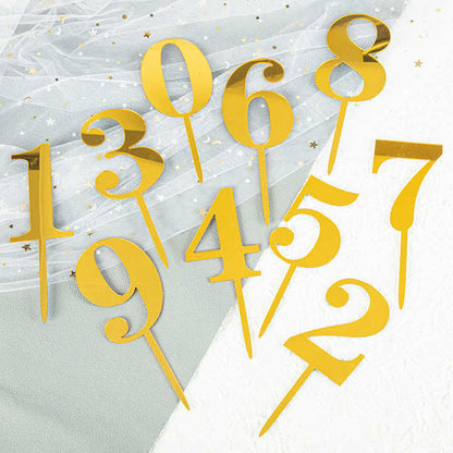 Glänzende Zahlenkerzen – Goldene Torten Dekoration Einzeln Erhältlich (11 cm) für Geburtstag, Jubiläum & Besondere Anlässe