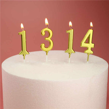 Goldene Zahlenkerzen 0–9 – Edle Tortenkerzen für Geburtstag, Jubiläum & mehr – 9 cm hoch