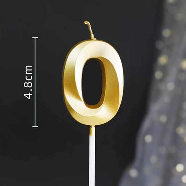 Goldene Zahlenkerzen – Zahlen 0–9 – Elegante Tortendeko für Geburtstage & Jubiläen