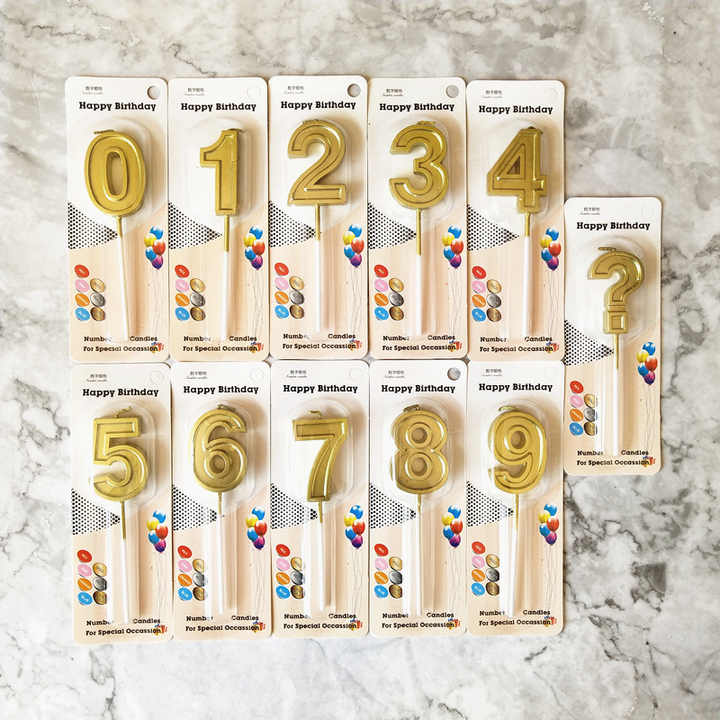 Goldene Zahlenkerzen für Torte – Individuell wählbar für Geburtstag, Jubiläum & besondere Anlässe