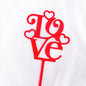 LOVE Caketopper Rot – Acryl Tortenstecker mit Herzen für Valentinstag, Hochzeit & romantische Anlässe