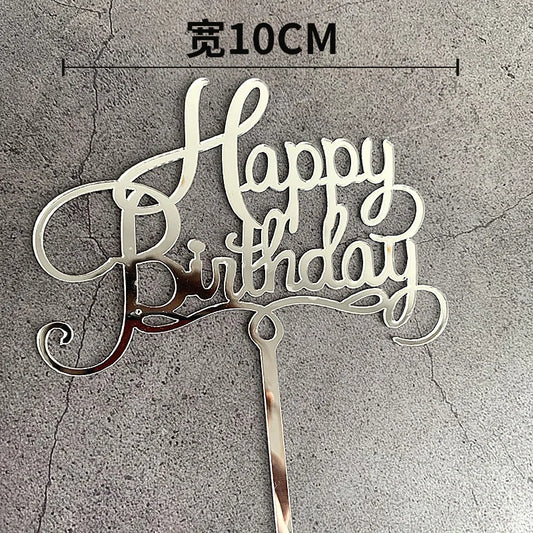 „Happy Birthday“ Caketopper – goldene Torten Dekoration mit edler Schreibschrift