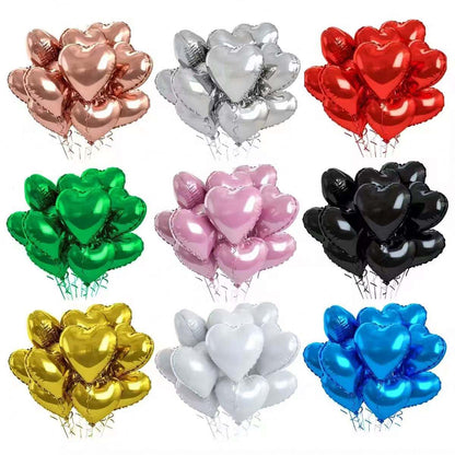 Herzballons in Metallic-Optik – 18 Farben zur Auswahl für romantische Anlässe & Feiern