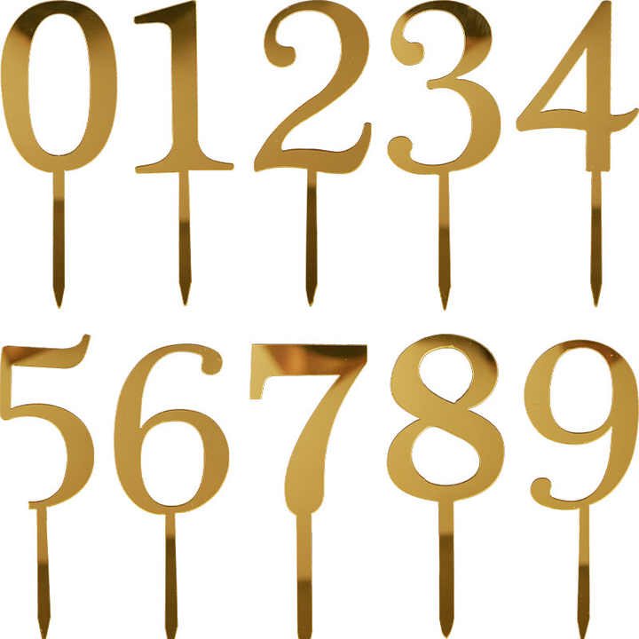 Glänzende Zahlenkerzen – Goldene Torten Dekoration Einzeln Erhältlich (11 cm) für Geburtstag, Jubiläum & Besondere Anlässe