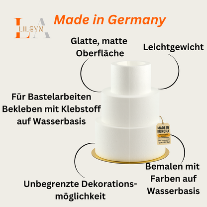 Styropor Torte 3-stöckig mit Ausschnitt