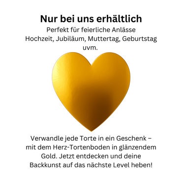 Goldener Tortenboden Herzform – 5er Set – 2 mm Stärke