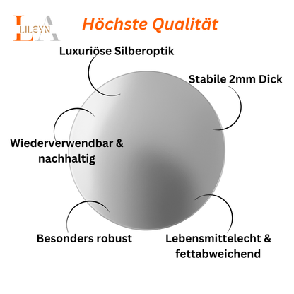 Tortenboden Rund Gold & Silber Ø20 cm – 2 mm – Elegant & Lebensmittelecht