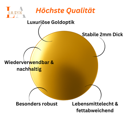Tortenboden Rund Gold & Silber Ø20 cm – 2 mm – Elegant & Lebensmittelecht