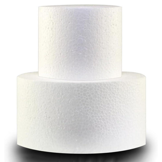 Styropor Torte 2-stöckig – Ø 16/10,5 cm – 17 cm hoch – Tortendummy mit Klebepunkt – LA LILEYN – Made in Germany