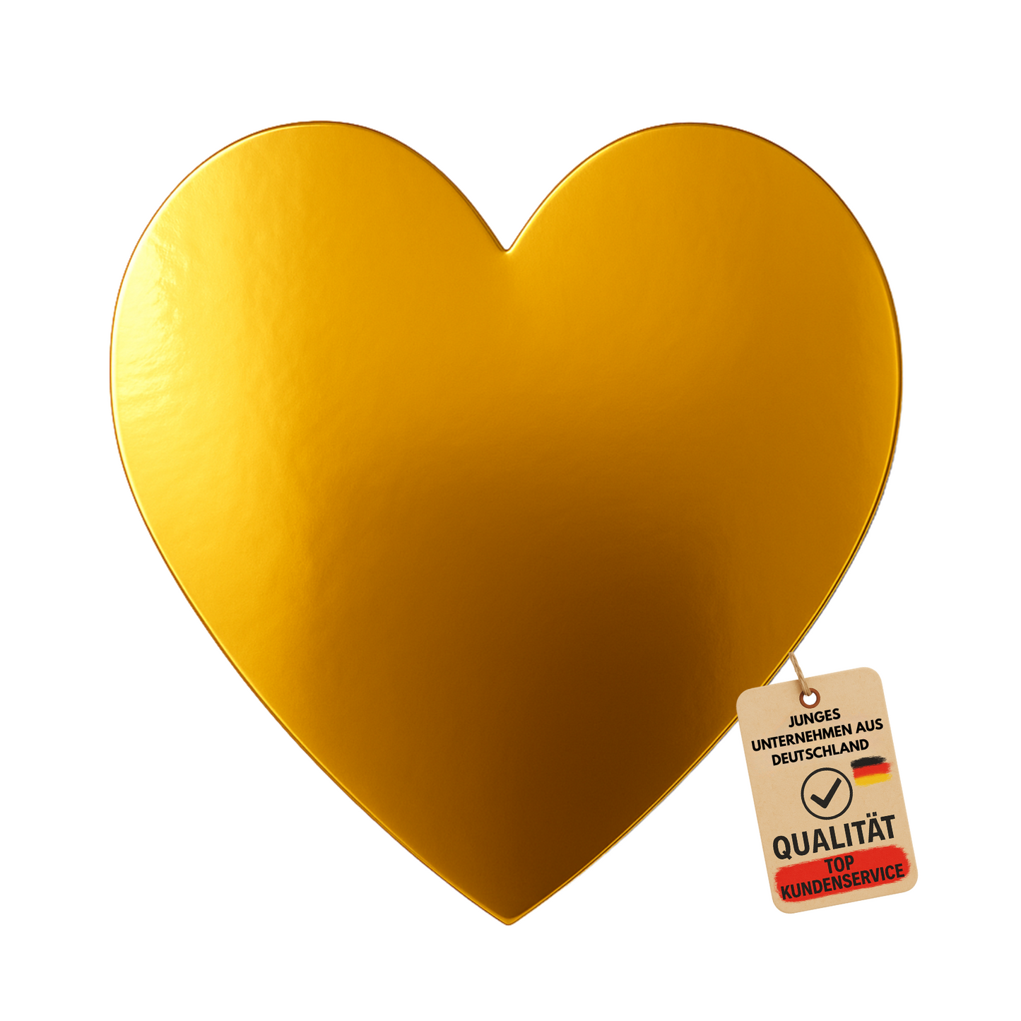 Goldener Tortenboden Herzform – 5er Set – 2 mm Stärke